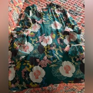 Green flowery dress